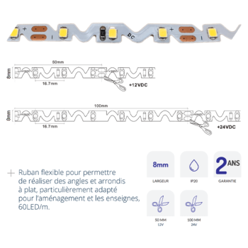  RUBAN 6W 12V 3000K 