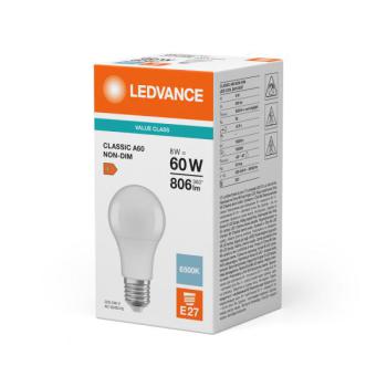  LEDVCLA60 8,5W/865 230VFR E27 