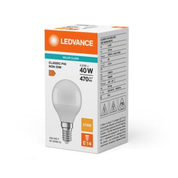  LEDVCLP40 4,9W/827 230VFR E14 