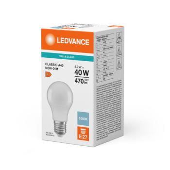  LEDVCLA40 4,9W/865 230VFR E27 