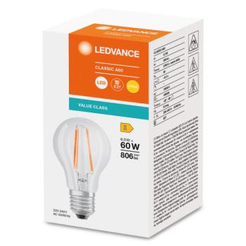  LEDVCLA60 6,5W/827 230V FIL E2 