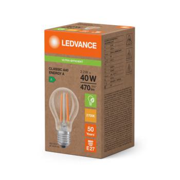  LED S CLA40 2.2W 827 E27 