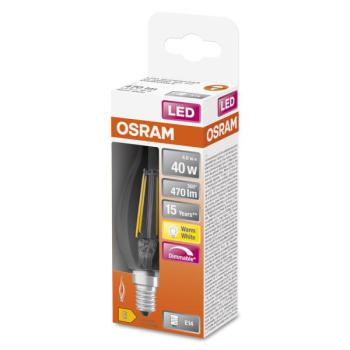  LED FIL OSR DIM CLBA40 827 E14 