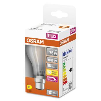  LED FIL OSR DIM CLA75 827 B22 