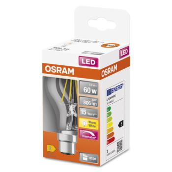  LEDSCLA60D 7W/827 230V FIL B22 