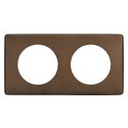  PLAQUE 2 POSTES ALU CHOCOLAT 