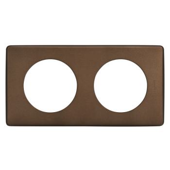  PLAQUE 2 POSTES ALU CHOCOLAT 