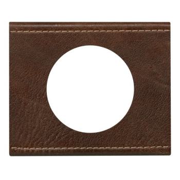  PLAQUE 1P  CUIR BRUN TEXTURE 