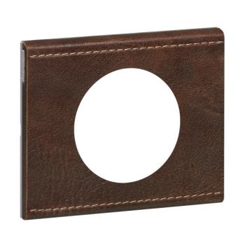  PLAQUE 1P  CUIR BRUN TEXTURE 