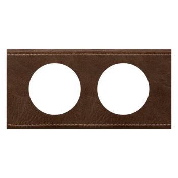 PLAQUE 2P  CUIR BRUN TEXTURE 
