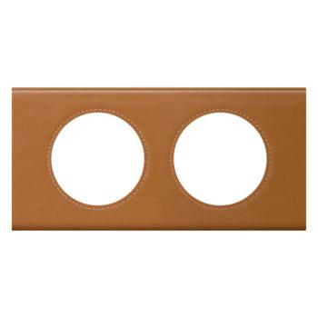  PLAQUE 2P CUIR CARAMEL 