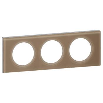  PLAQUE 3P VERRE MOKA 