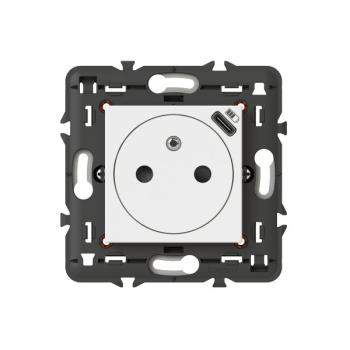  PRISE 2P+T FR USB C BL + SUP 