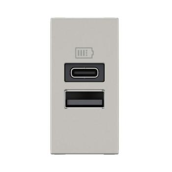  CHARG 1M 2USB A+C 15W ALU 