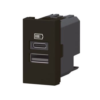  CHARG 1M 2USB A+C 15W NOIR 