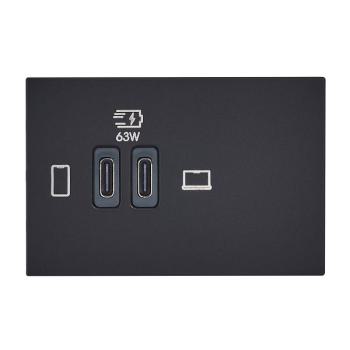  CHARG 3MOD USB C+C 63W NOIR 