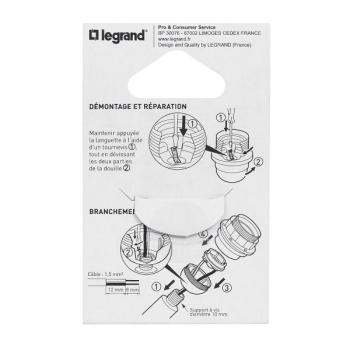  DOUILLE PLAST.E27 AVEC BAGUE 