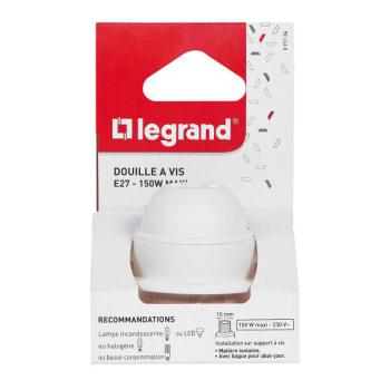  DOUILLE PLAST.E27 AVEC BAGUE 