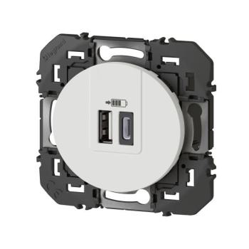  2USB CHARG A+C 3A 15W WH C. 