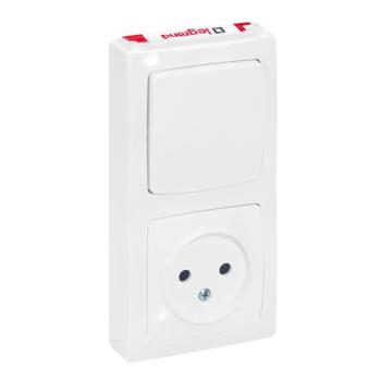  VV + PRISE 2P VERTICAL BLANC 