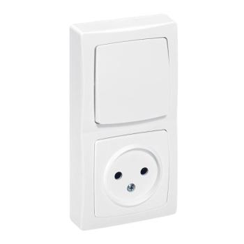  VV + PRISE 2P VERTICAL BLANC 