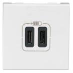  2USB CC 3A 2MOD COMPO BLANC 