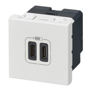  2USB CC 3A 2MOD COMPO BLANC 