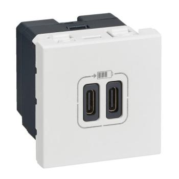  2USB CC 3A 2MOD COMPO BLANC 