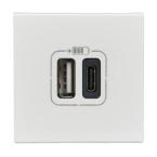 2 USB AC 3A 2MOD COMPO BLANC 
