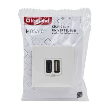 2 USB AC 3A 2MOD COMPO BLANC 