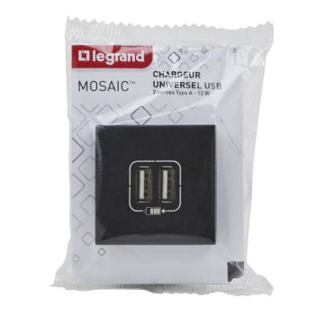  2USB AA 3A 2MOD COMPO NOIR 
