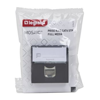  RJ45 CAT6STP 2MOD COMPO NOIR 
