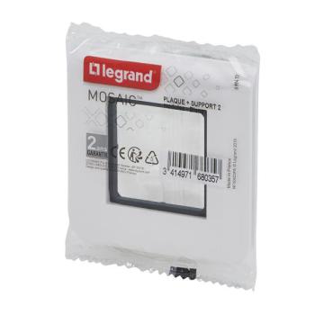  SUPPORT V+PLAQUE 2 MOD BLANC 