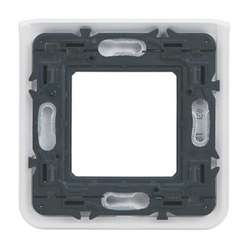  SUPPORT V+PLAQUE 2 MOD BLANC 