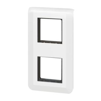  SUPPORT+PLAQUE 2X2MOD V BLANC 