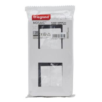  SUPPORT+PLAQUE 2X2MOD V BLANC 