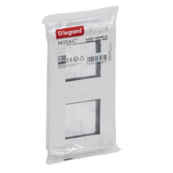  SUPPORT+PLAQUE 2X2MOD V BLANC 
