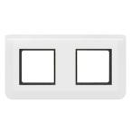  SUPPORT+PLAQUE 2X2MOD H BLANC 
