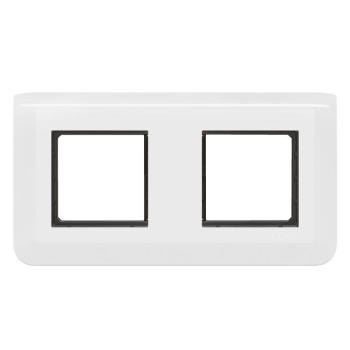  SUPPORT+PLAQUE 2X2MOD H BLANC 