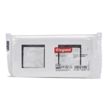  SUPPORT+PLAQUE 2X2MOD H BLANC 