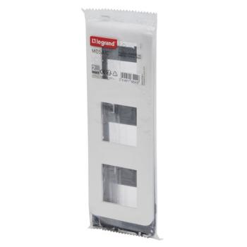  SUPPORT+PLAQUE 3X2MOD V BLANC 
