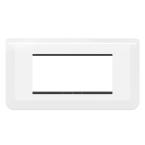  SUPPORT+PLAQUE 4 MOD H BLANC 