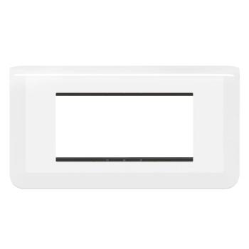  SUPPORT+PLAQUE 4 MOD H BLANC 