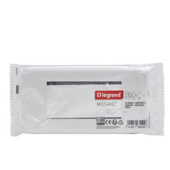  SUPPORT+PLAQUE 4 MOD H BLANC 