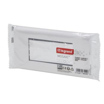  SUPPORT+PLAQUE 4 MOD H BLANC 