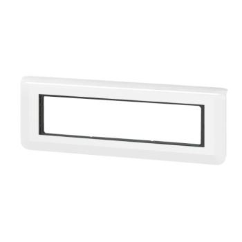  SUPPORT+PLAQUE 8 MOD H BLANC 