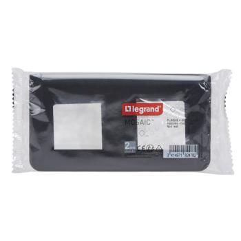  SUPPORT+PLAQUE 2X2MOD H NOIR 