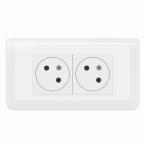  KIT 2X2P+T ENCASTRE BLANC 