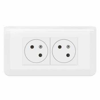  KIT 2X2P+T ENCASTRE BLANC 