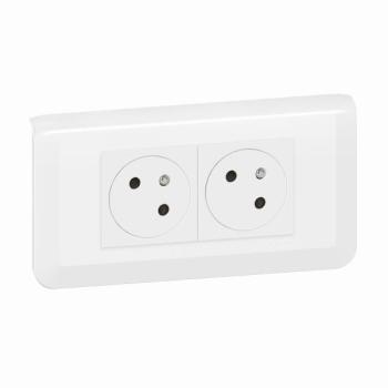  KIT 2X2P+T ENCASTRE BLANC 